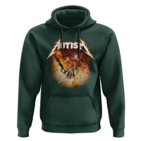 Autism Skeleton Funny Meme Hoodie Fire Burning Flames