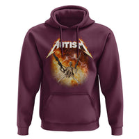 Autism Skeleton Funny Meme Hoodie Fire Burning Flames