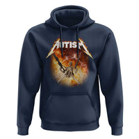 Autism Skeleton Funny Meme Hoodie Fire Burning Flames