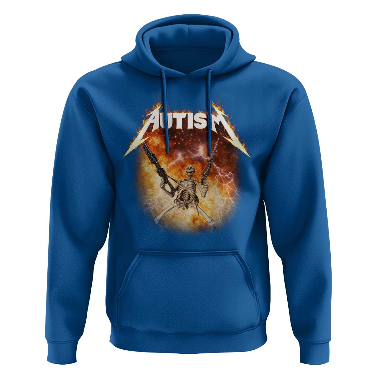 Autism Skeleton Funny Meme Hoodie Fire Burning Flames