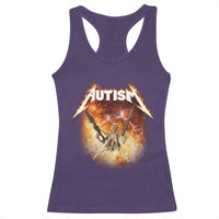 Autism Skeleton Funny Meme Racerback Tank Top Fire Burning Flames