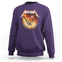Autism Skeleton Funny Meme Sweatshirt Fire Burning Flames