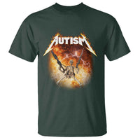 Autism Skeleton Funny Meme T Shirt Fire Burning Flames