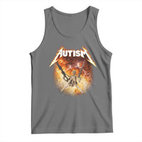 Autism Skeleton Funny Meme Tank Top Fire Burning Flames