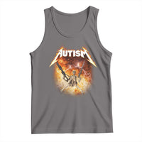 Autism Skeleton Funny Meme Tank Top Fire Burning Flames