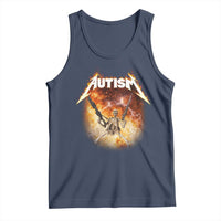 Autism Skeleton Funny Meme Tank Top Fire Burning Flames