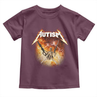 Autism Skeleton Funny Meme Toddler T Shirt Fire Burning Flames