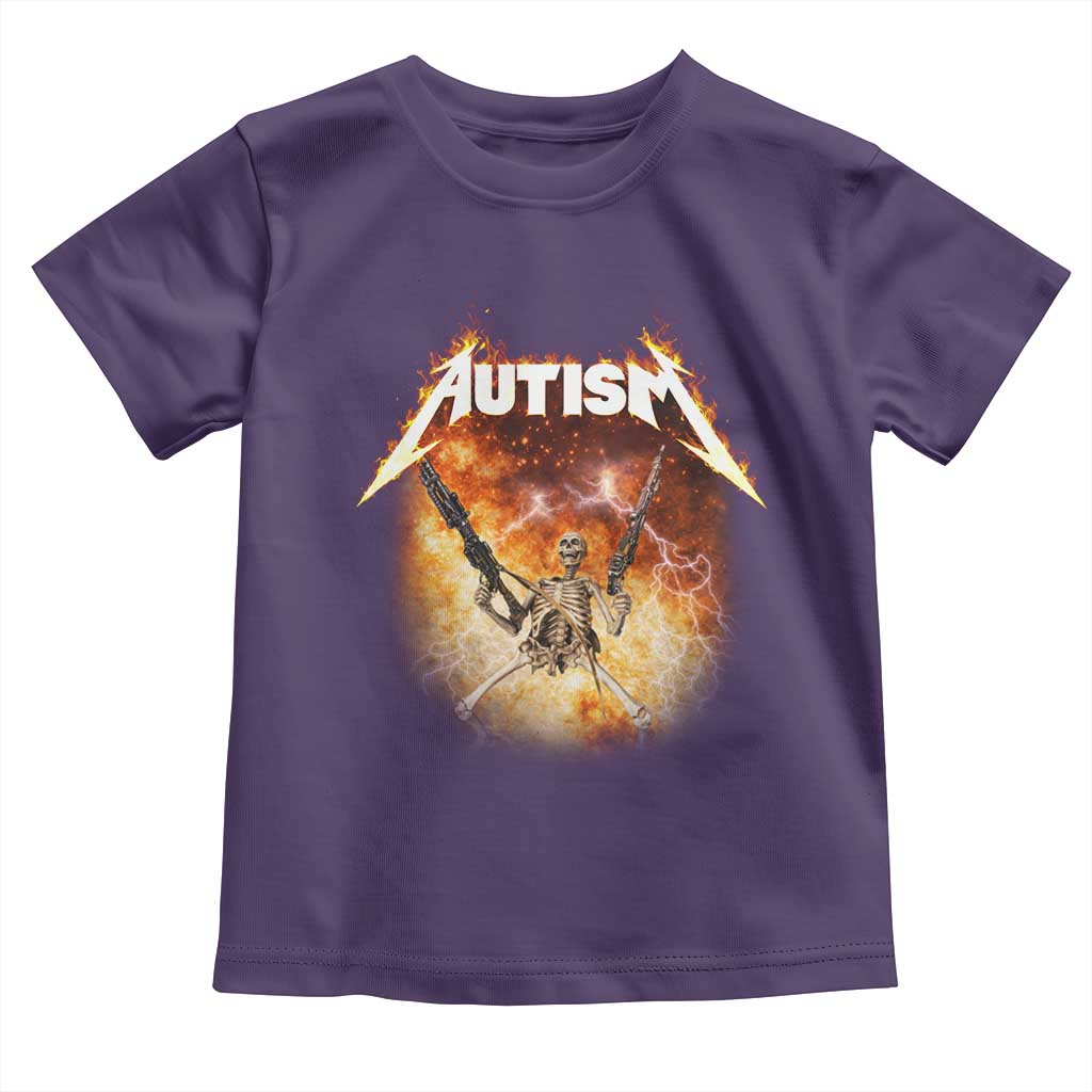 Autism Skeleton Funny Meme Toddler T Shirt Fire Burning Flames