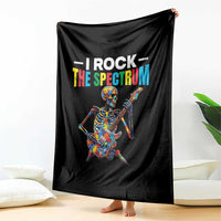 Autism Skeleton Rocker Throw Blanket I Rock The Spectrum Autism Awareness