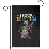 Autism Skeleton Rocker Garden Flag I Rock The Spectrum Autism Awareness