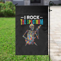 Autism Skeleton Rocker Garden Flag I Rock The Spectrum Autism Awareness
