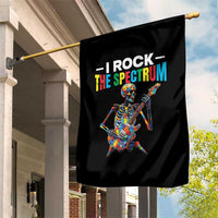 Autism Skeleton Rocker Garden Flag I Rock The Spectrum Autism Awareness