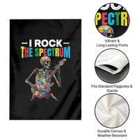 Autism Skeleton Rocker Garden Flag I Rock The Spectrum Autism Awareness