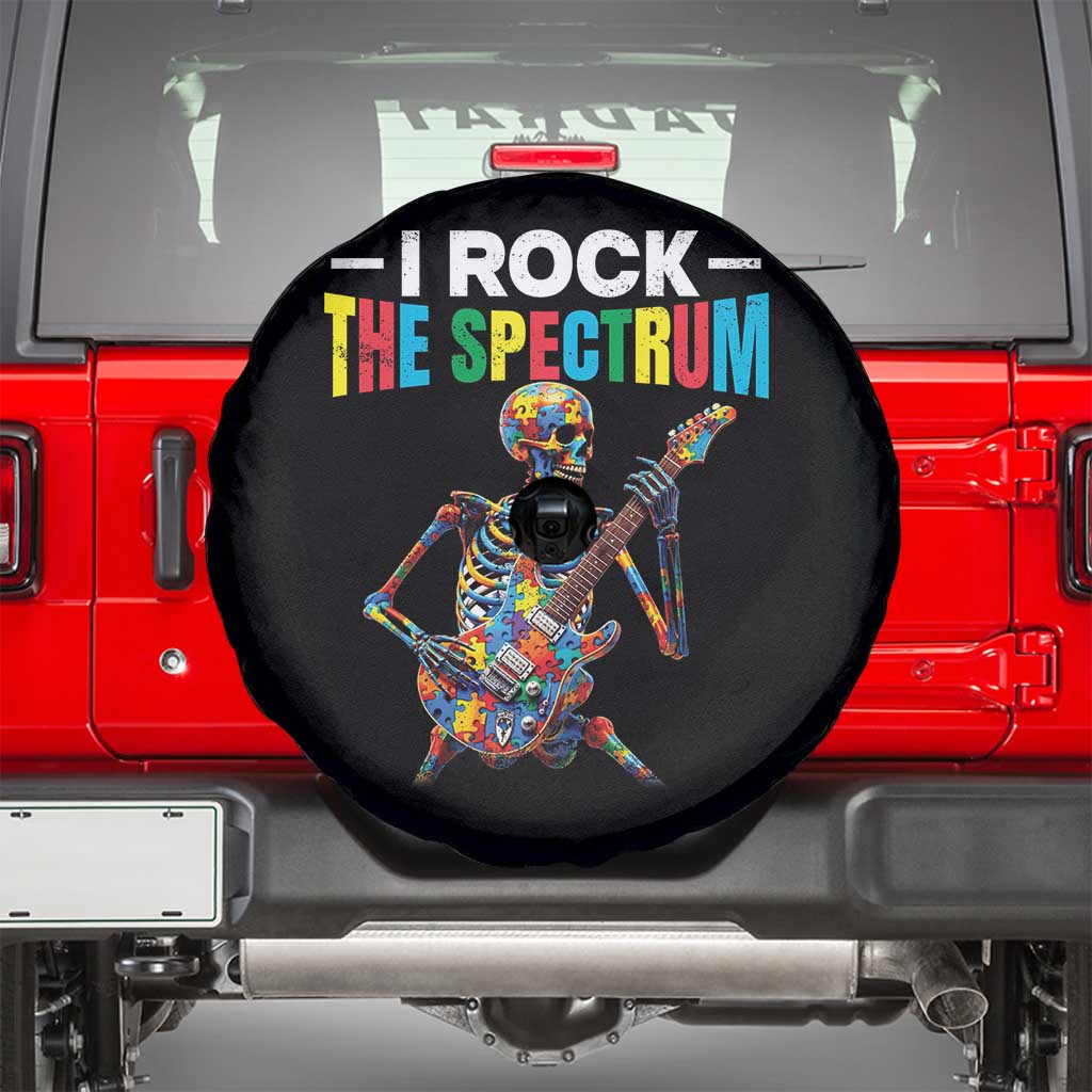 Autism Skeleton Rocker Spare Tire Cover I Rock The Spectrum Autism Awareness