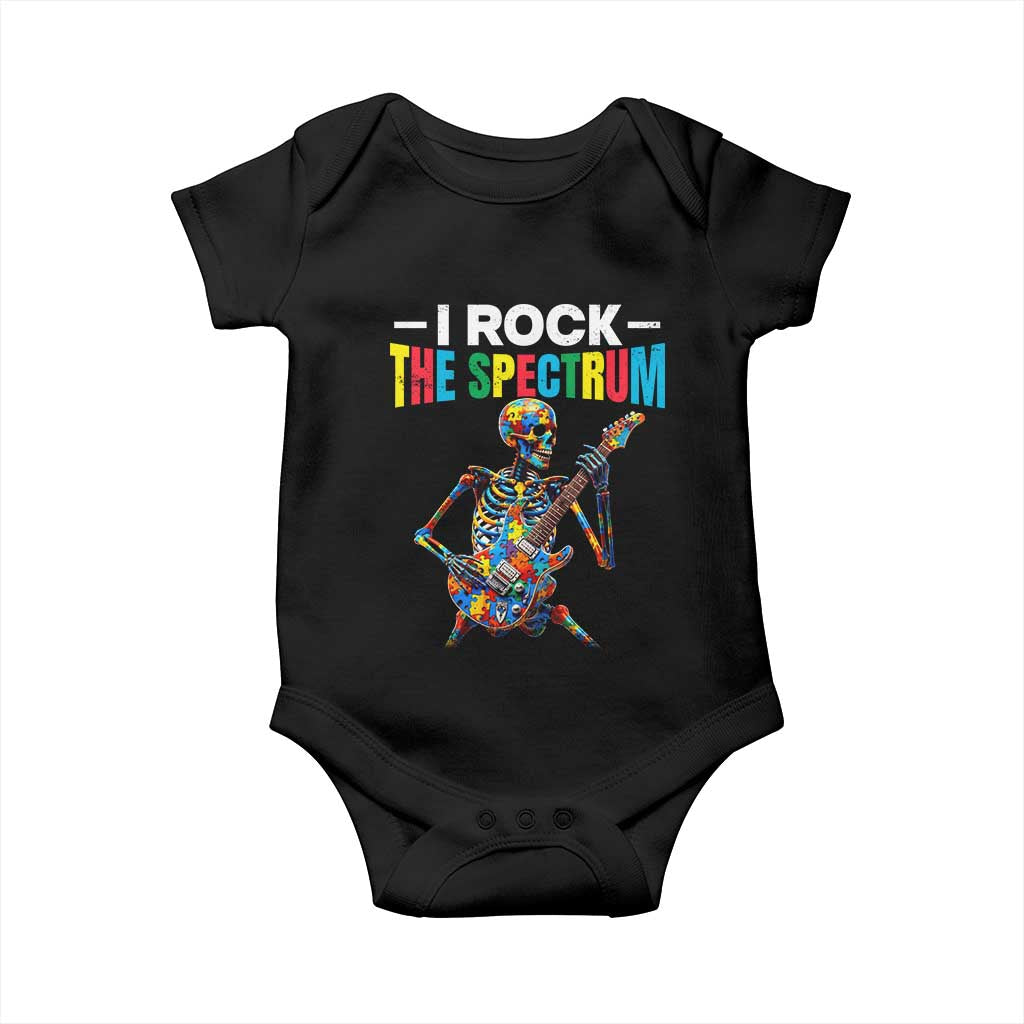 Autism Skeleton Rocker Baby Onesie I Rock The Spectrum Autism Awareness
