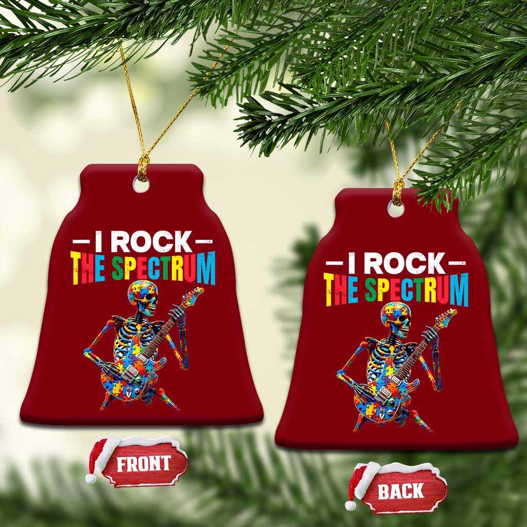 Autism Skeleton Rocker Ceramic Ornament I Rock The Spectrum Autism Awareness