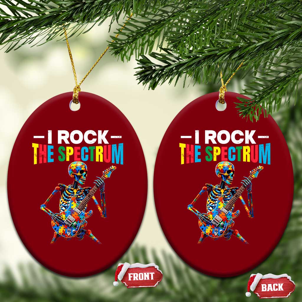 Autism Skeleton Rocker Ceramic Ornament I Rock The Spectrum Autism Awareness