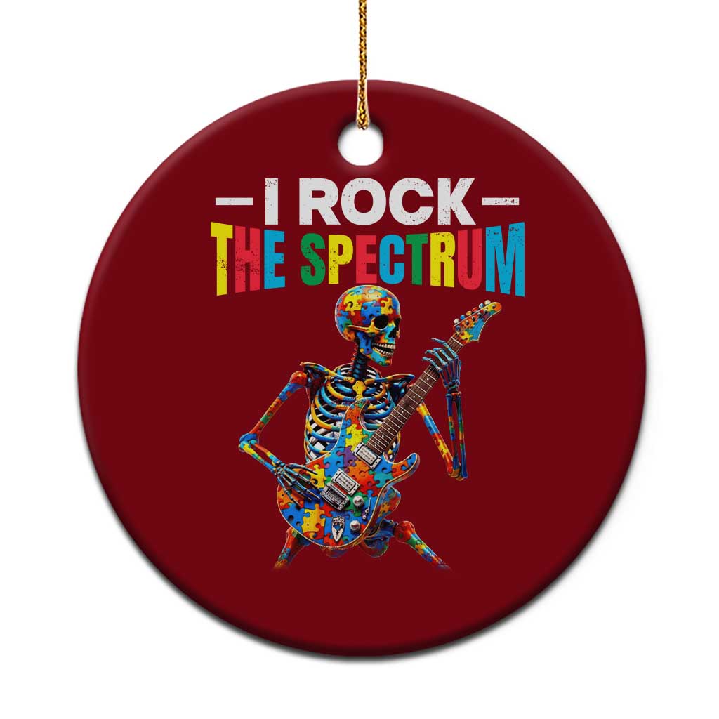 Autism Skeleton Rocker Ceramic Ornament I Rock The Spectrum Autism Awareness