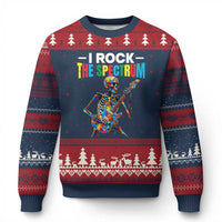 Autism Skeleton Rocker Ugly Christmas Sweater I Rock The Spectrum Autism Awareness
