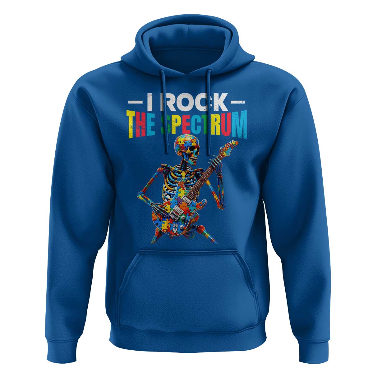 Autism Skeleton Rocker Hoodie I Rock The Spectrum Autism Awareness