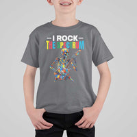 Autism Skeleton Rocker T Shirt For Kid I Rock The Spectrum Autism Awareness