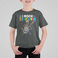 Autism Skeleton Rocker T Shirt For Kid I Rock The Spectrum Autism Awareness
