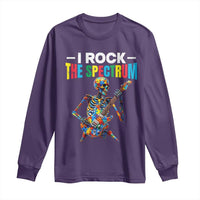 Autism Skeleton Rocker Long Sleeve Shirt I Rock The Spectrum Autism Awareness