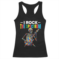 Autism Skeleton Rocker Racerback Tank Top I Rock The Spectrum Autism Awareness