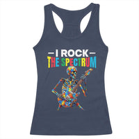 Autism Skeleton Rocker Racerback Tank Top I Rock The Spectrum Autism Awareness