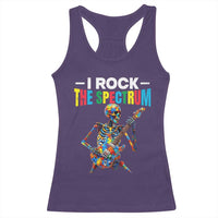 Autism Skeleton Rocker Racerback Tank Top I Rock The Spectrum Autism Awareness