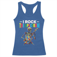 Autism Skeleton Rocker Racerback Tank Top I Rock The Spectrum Autism Awareness