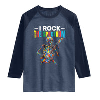 Autism Skeleton Rocker Raglan Shirt I Rock The Spectrum Autism Awareness