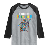 Autism Skeleton Rocker Raglan Shirt I Rock The Spectrum Autism Awareness
