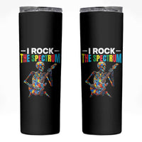 Autism Skeleton Rocker Skinny Tumbler I Rock The Spectrum Autism Awareness