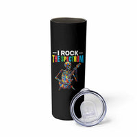 Autism Skeleton Rocker Skinny Tumbler I Rock The Spectrum Autism Awareness