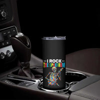 Autism Skeleton Rocker Skinny Tumbler I Rock The Spectrum Autism Awareness