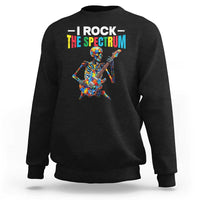 Autism Skeleton Rocker Sweatshirt I Rock The Spectrum Autism Awareness
