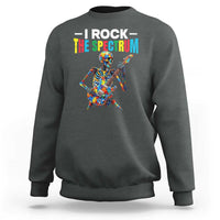 Autism Skeleton Rocker Sweatshirt I Rock The Spectrum Autism Awareness