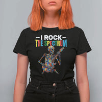 Autism Skeleton Rocker T Shirt For Women I Rock The Spectrum Autism Awareness