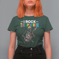 Autism Skeleton Rocker T Shirt For Women I Rock The Spectrum Autism Awareness