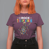 Autism Skeleton Rocker T Shirt For Women I Rock The Spectrum Autism Awareness