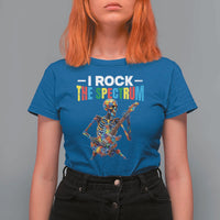 Autism Skeleton Rocker T Shirt For Women I Rock The Spectrum Autism Awareness