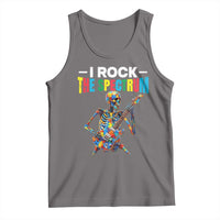 Autism Skeleton Rocker Tank Top I Rock The Spectrum Autism Awareness