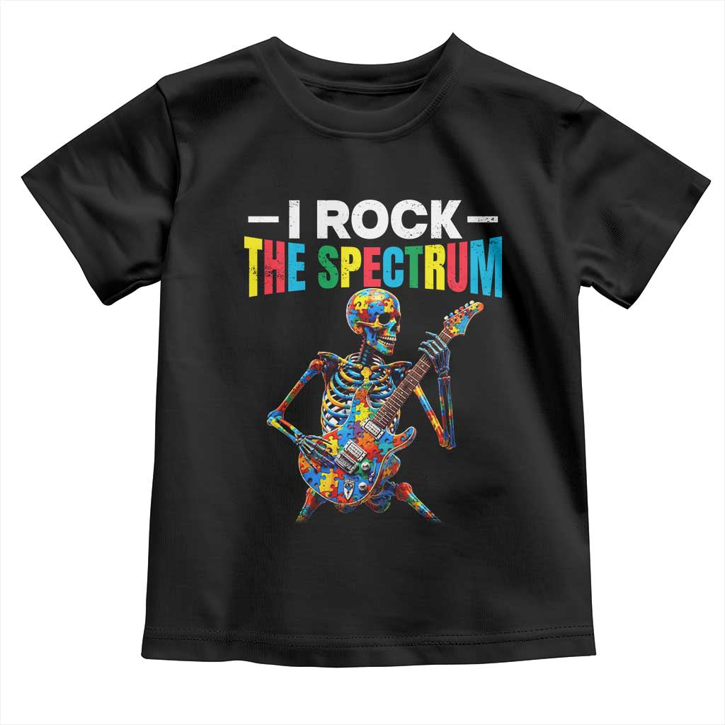 Autism Skeleton Rocker Toddler T Shirt I Rock The Spectrum Autism Awareness