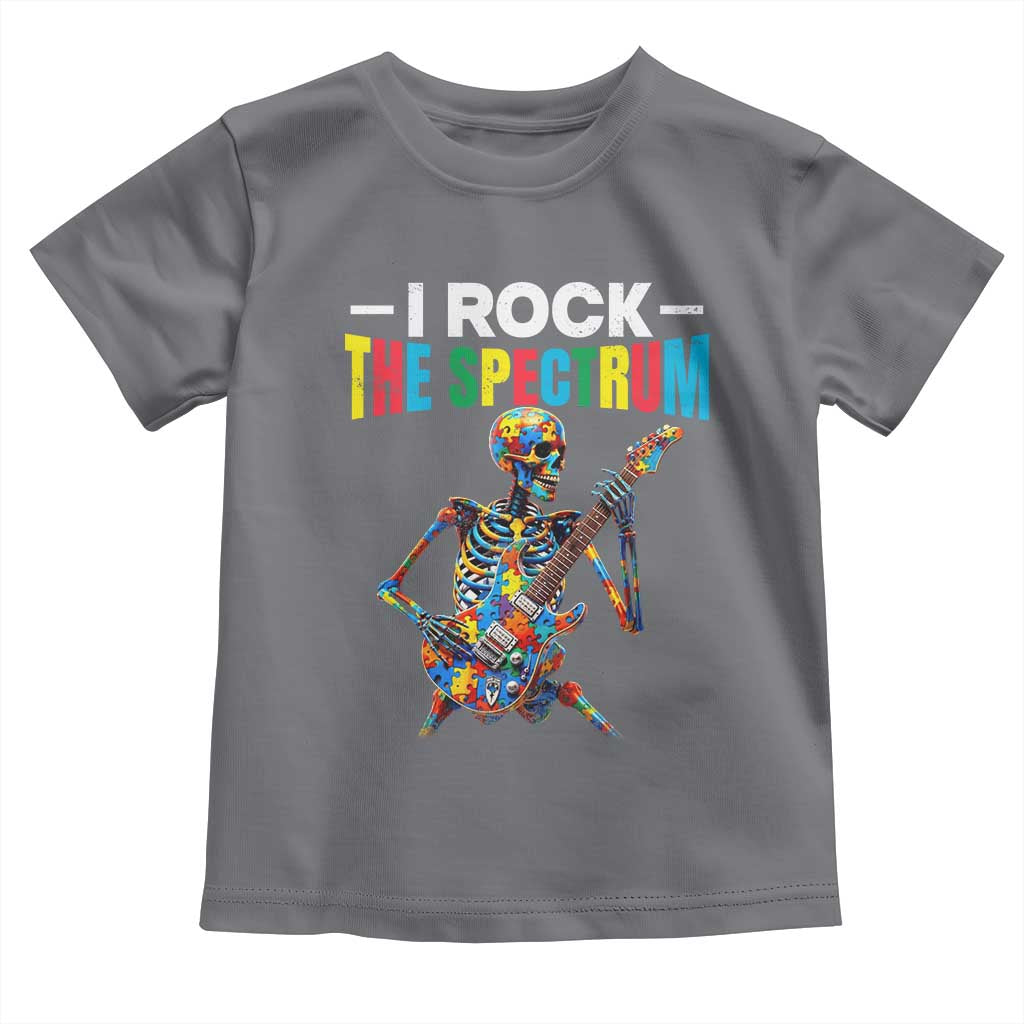 Autism Skeleton Rocker Toddler T Shirt I Rock The Spectrum Autism Awareness