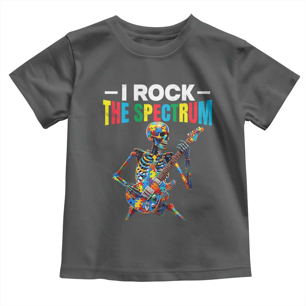Autism Skeleton Rocker Toddler T Shirt I Rock The Spectrum Autism Awareness