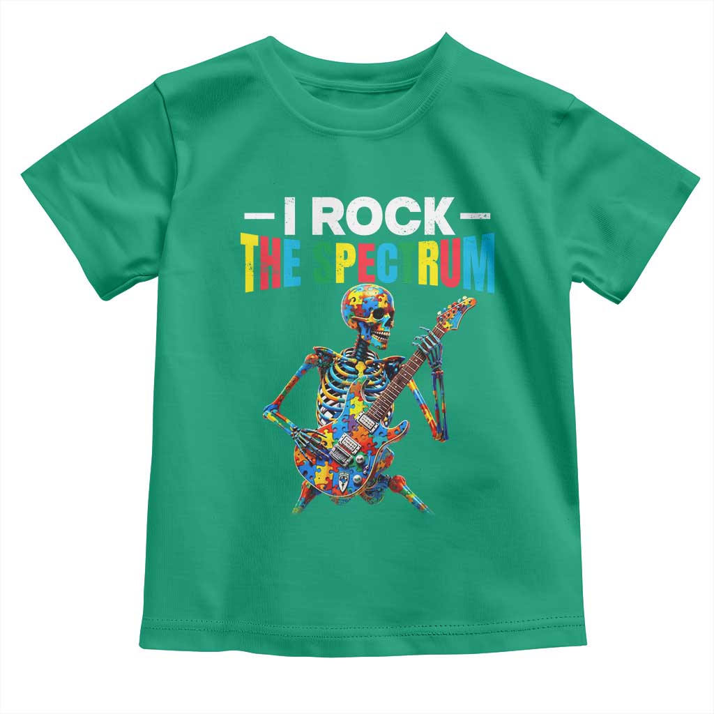 Autism Skeleton Rocker Toddler T Shirt I Rock The Spectrum Autism Awareness