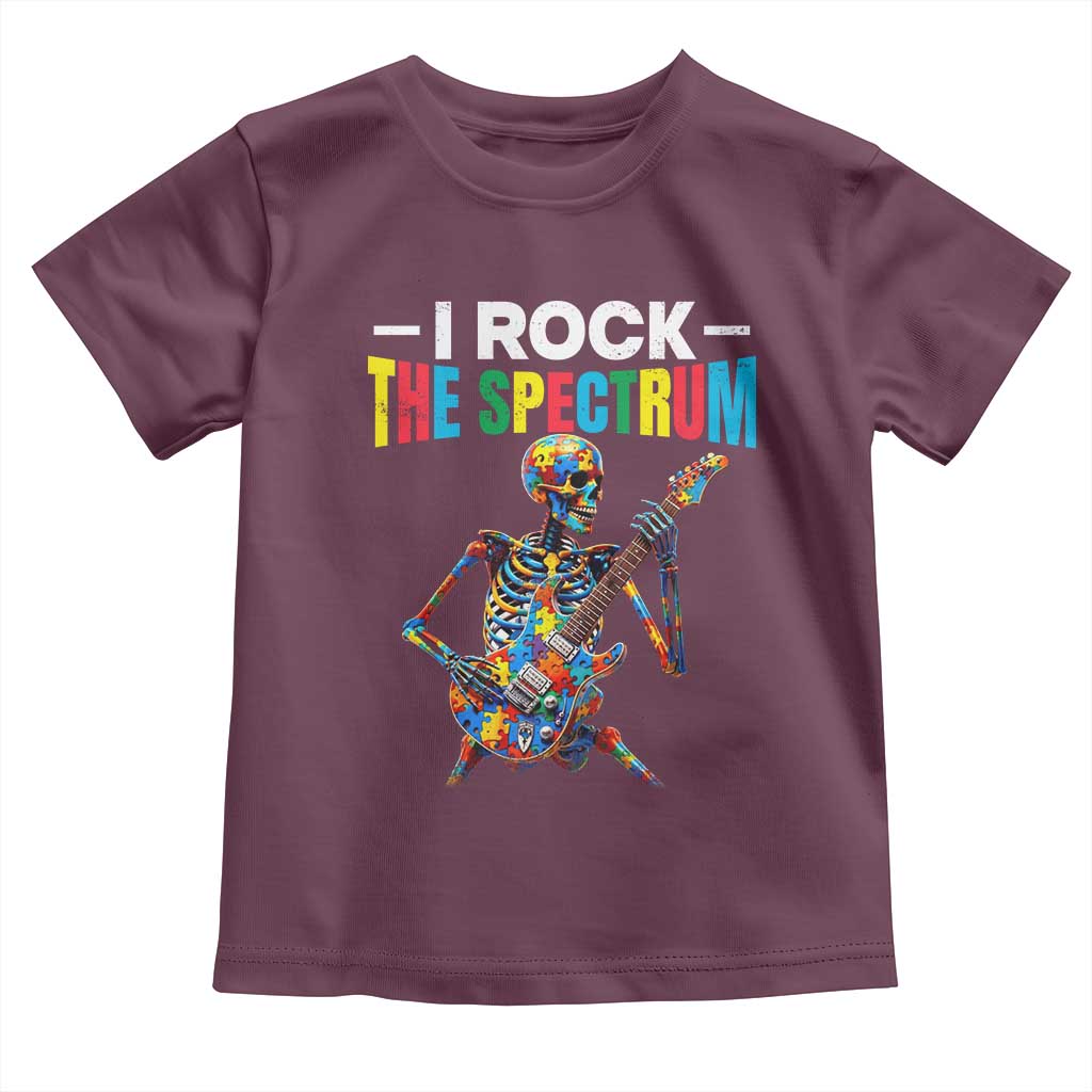 Autism Skeleton Rocker Toddler T Shirt I Rock The Spectrum Autism Awareness