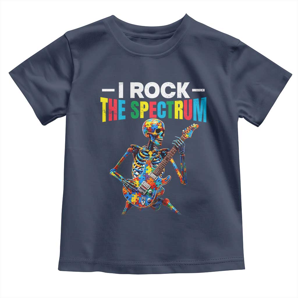 Autism Skeleton Rocker Toddler T Shirt I Rock The Spectrum Autism Awareness