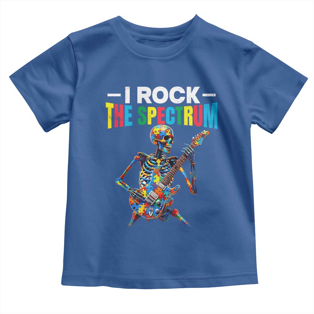 Autism Skeleton Rocker Toddler T Shirt I Rock The Spectrum Autism Awareness